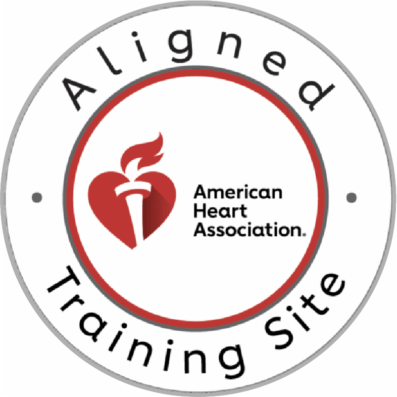 American Heart Association certified training site certificate logo in gray outline