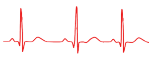 Red EKG heartbeat line graphic