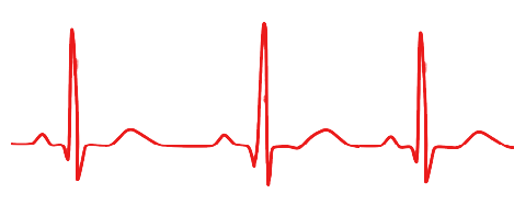 Red EKG heartbeat line graphic